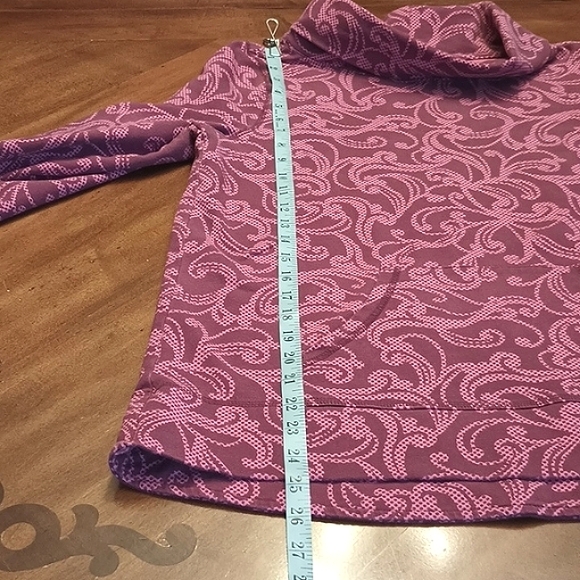 Talbots Cowl Neck Long Sleeve Cotton Pullover Pockets Pink Women's Medium - Picture 4 of 6